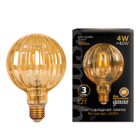 Gauss Лампа LED Filament G100 Baloon E27 4W Golden 380lm 2400K 1/20 147802004 фото