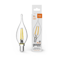 Gauss Лампа Basic Filament Свеча на ветру 4,5W 400lm 2700К Е14 LED 1/10/50 1041115 фото