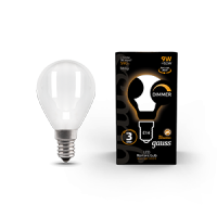 Gauss Лампа Filament Шар 9W 590lm 3000К Е14 milky диммируемая LED 1/10/50 105201109-D фото