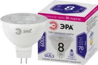 ЭРА Лампочка светодиодная STD LED Lense MR16-8W-860-GU5.3 GU5.3 8Вт линзованная софит холодный белый свет Б0054940 фото