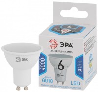 ЭРА Лампочка светодиодная STD LED MR16-6W-840-GU10 GU10 6 Вт софит нейтральный белый свет Б0056118 фото