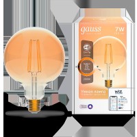 Gauss Лампа светодиодная филаментная Smart Home DIM E27 G95 Golden 7 Вт 1/40 1320112 фото