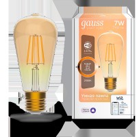 Gauss Лампа светодиодная филаментная Smart Home DIM E27 ST64 Golden 7 Вт 1/10/40 1290112 фото