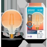 Gauss Лампа светодиодная филаментная Smart Home DIM+CCT E27 G95 Golden 6,5 Вт 2000-5500 К 1/40 1340112 фото
