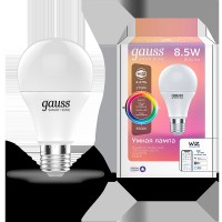 Gauss Лампа Светодиодная Smart Home RGBW E27 A60 8.5 Вт 2700-6500K 1/10/100 1170112 фото