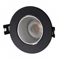 Denkirs DK3061-BK+CH Встраиваемый светильник, IP 20, 10 Вт, GU5.3, LED, черный/хром, пластик DK3061-BK+CH фото