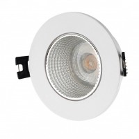 Denkirs DK3061-WH+CH Встраиваемый светильник, IP 20, 10 Вт, GU5.3, LED, белый/хром, пластик DK3061-WH+CH фото