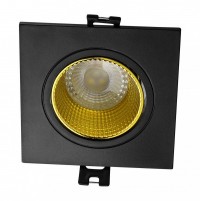 Denkirs DK3071-BK+YE Встраиваемый светильник, IP 20, 10 Вт, GU5.3, LED, черный/желтый, пластик DK3071-BK+YE фото