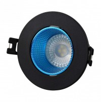 Denkirs DK3061-BK+СY Встраиваемый светильник, IP 20, 10 Вт, GU5.3, LED, черный/голубой, пластик DK3061-BK+СY фото