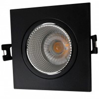 Denkirs DK3071-BK+CH Встраиваемый светильник, IP 20, 10 Вт, GU5.3, LED, черный/хром, пластик DK3071-BK+CH фото