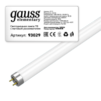 Gauss Лампа LED Elementary T8 Glass 1200mm G13 20W 4000K 1/25 93029 фото