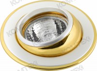 Comtech Corona Светильник галогеновый встраиваемый повор.MR16 1x50W GU5.3 золото/никель/золото P00377 фото