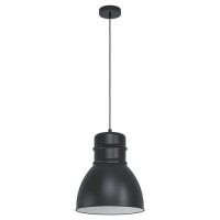Eglo EBURY Подвесной потолочный светильник (люстра) EBURY, 1Х60W, E27, H1100, Ø380,  сталь, черный/белый 43621 фото