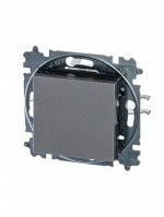 ABB Levit сталь / дымчатый чёрный Выключатель кнопочный 1-клавишный 2CHH599145A6069 фото
