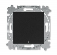 ABB Levit антрацит / дымчатый чёрный Выключатель кнопочный 1-клавишный с подсветкой 2CHH599147A6063 фото