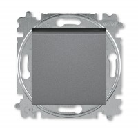 ABB Levit сталь / дымчатый чёрный Выключатель 1-клавишный 2-полюсный 2CHH590245A6069 фото