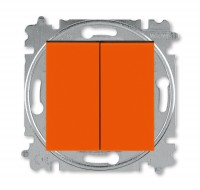 ABB Levit оранжевый / дымчатый чёрный Выключатель кнопочный 2-клавишный 2CHH598745A6066 фото