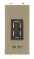 ABB Механизм USB зарядного устройства, 1М, 2000 мА, 5В, серия Zenit, цвет шампань 2CLA218520N1901 фото