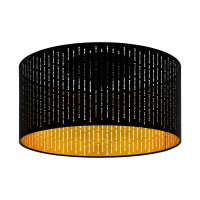 Eglo 98311 Светильник настенно-потолочный  VARILLAS, 1х40W(E27), сталь, черный/текстиль, черный, золотой 98311 фото