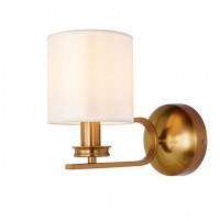 Favourite 2679-1W настенный светильник Каркас бронзового цвета, абажур из белого шелка 2679-1W фото