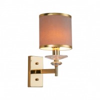 Favourite Classic настенный светильник каркас цвета латунь, абажур из бежевой бархатистой ткани с золотой тесьмой 2689-1W 2689-1W фото