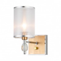 Favourite Classic настенный светильник каркас серебряного цвета и цвета латуни, абажур из полупрозрачной органзы с серебряной тесьмой, декоративные эл 2705-1W фото