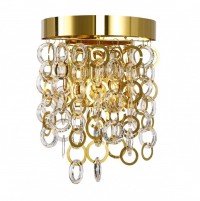 Favourite Crystal настенный светильник каркас золотого цвета, стеклянные и металлические кольца разного диаметра 2207-2W 2207-2W фото
