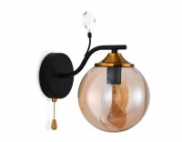 Ambrella Настенный светильник с выключателем TR9079 BK/TI черный/янтарь E14 max 40W 240*150*230 TR9079 фото