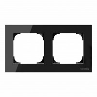ABB SKY Стекло чёрное Рамка 2-постовая 2CLA857200A3101 фото