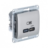 Glossa Платина USB Розетка тип-C 65W высокоскоростная зарядка QC, PD GSL001227 фото