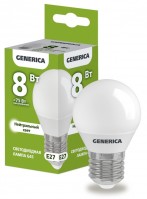 IEK GENERICA Лампа LED G45 шар 8Вт 230В 4000К E27 LL-G45-08-230-40-E27-G фото
