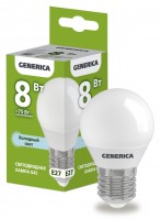 IEK GENERICA Лампа LED G45 шар 8Вт 230В 6500К E27 LL-G45-08-230-65-E27-G фото