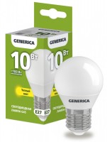 IEK GENERICA Лампа LED G45 шар 10Вт 230В 3000К E27 LL-G45-10-230-30-E27-G фото