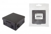 TDM Распаячная коробка ОП 80х80х50мм, крышка, IP54, 7вх., черная, инд. штрихкод SQ1401-0912 фото