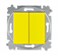 ABB EPJ Levit жёлтый / дымчатый чёрный Выключатель 2-клавишный 2CHH590545A6064 фото