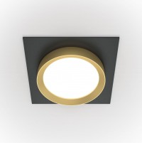 Maytoni Встраиваемый светильник Черный с Золотом Hoop DL086-GX53-SQ-BG DL086-GX53-SQ-BG фото