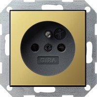 Gira Розетка с заземляющим штифтом и с затвором (shutter) и символом 0485604 фото