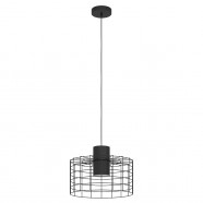 Eglo  Подвесной потолочный светильник (люстра) MILLIGAN, 1Х40W, E27, H1100, Ø380, сталь, черный/белы 43627 фото