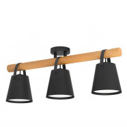 Eglo BOYLE  Подвесной потолочный светильник (люстра) BOYLE, 3Х10W, E27, L780, B170, H300, сталь/дерево/пла 43635 фото