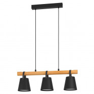 Eglo BOYLE Подвесной потолочный светильник (люстра) BOYLE, 3Х10W, E27, L780, B170, H1100, сталь/дерево/пл 43636 фото