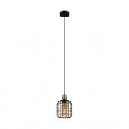 Eglo CHISLE Подвесной потолочный светильник (люстра) CHISLE, 1Х40W, E27, H1100, Ø165, сталь/стекло, черный 43527 фото