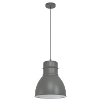 Eglo EBURY Подвесной потолочный светильник (люстра) EBURY, 1Х60W, E27, H1100, Ø380,  сталь, серый/б 43622 фото