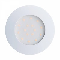Eglo  Светильник LED встраиваемый PINEDA, 1х12W(LED), Ø102, IP44/IP20, пластик, белый 95887 фото