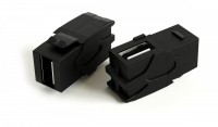 Hyperline KJ1-USB-VA2-BK Вставка формата Keystone Jack с проходным адаптером USB 2.0 (Type A), 90 градусов, ROHS, черная 251218 фото