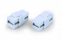 Hyperline KJ1-USB-A2-SCRW-WH Вставка формата Keystone Jack USB 2.0 (Type A) под винт, ROHS, белая 251290 фото