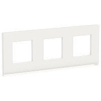 SE Unica Pure Белое стекло/Белая Рамка 3-ная горизонтальная NU600685 фото