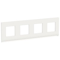 Unica Pure Белое стекло/Белая Рамка 4-ная горизонтальная NU600885 фото