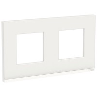 SE Unica Pure Белое стекло/Белая Рамка 2-ная горизонтальная NU600485 фото