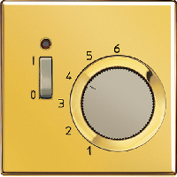 Jung LS 990 Блеск золота Термостат комнатный, 10(4)А, 220В,  НЗ-контакт TRGO231 фото