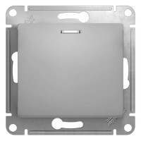 Glossa Выключатель 1-клавишный, цвет алюминий (с подсветкой) GSL000313 фото